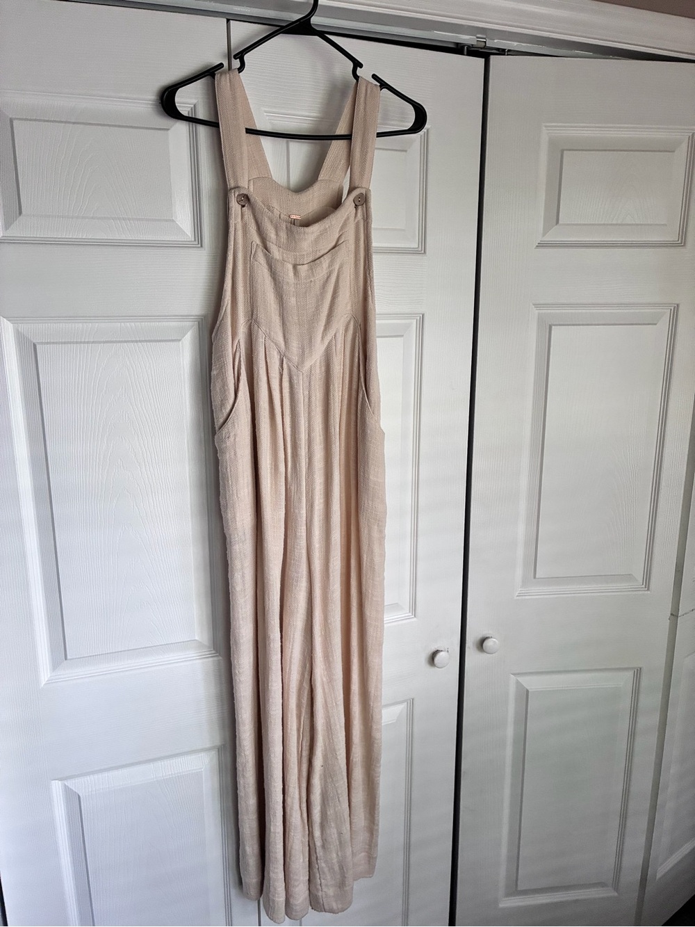 Free People Cream Wide-Leg Jumper Romper